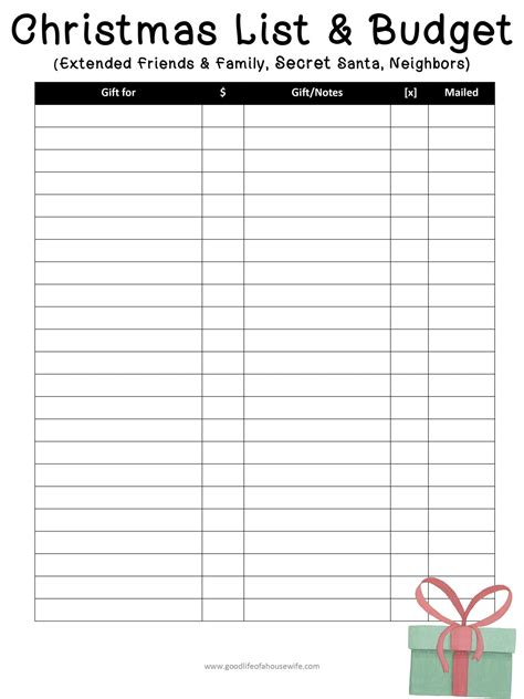 Christmas Printables And Budget Planner Good Life Of A Housewife