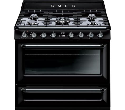 Buy SMEG Victoria 90 Cm Dual Fuel Range Cooker Black Free Delivery