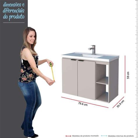 Gabinete Para Banheiro Madeira Aster Lavatório Cozimax Nude MadeiraMadeira