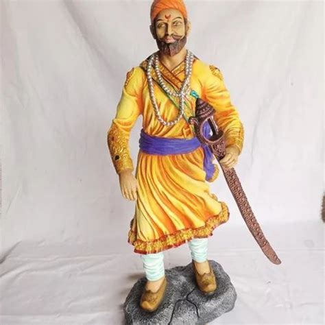 Black White Yellow Polyresin Chhatrapati Shivaji Maharaj Statue