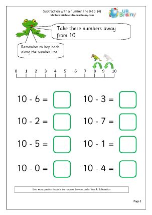 Subtraction In Year 1 Age 5 6 URBrainy Worksheets Library