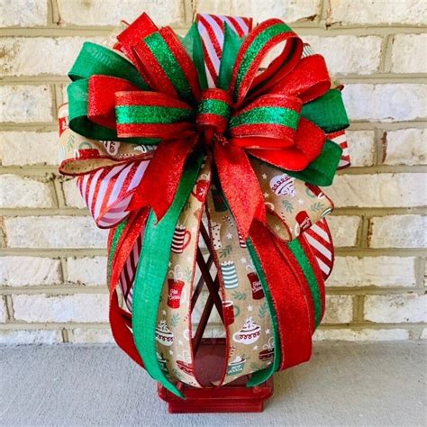 Hot Cocoa Lantern Bow Christmas Bow For Wreath Christmas Bow Etsy