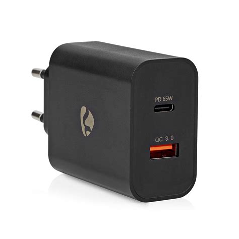 Nedis Chargeur Mural Usb C W Quick Charge Usb A Noir