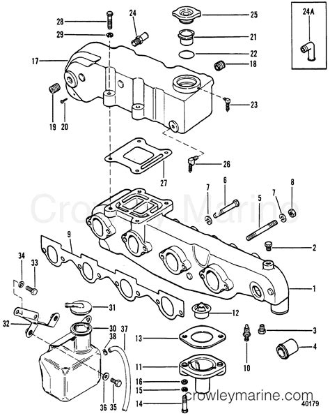 Exhaust Manifold And Exhaust Elbow 1983 Mercruiser 470 04707333