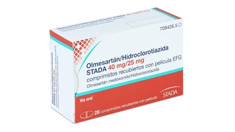 OLMESARTAN HIDROCLOROTIAZIDA STADA 40 MG 25 MG COMPRIMIDOS RECUBIERTOS