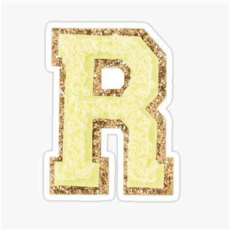 Preppy Yellow Varsity Letter R Sticker For Sale By Riley En