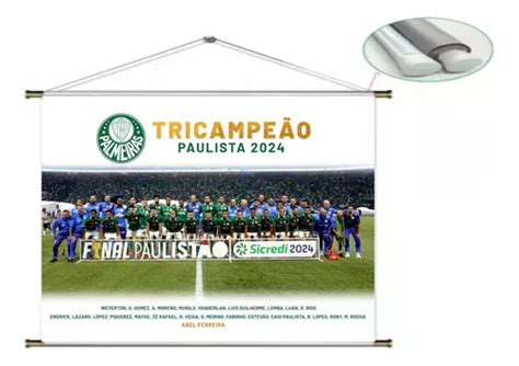 Banner Pôster Palmeiras Tricampeão Paulista 2024 60x40cm Parcelamento