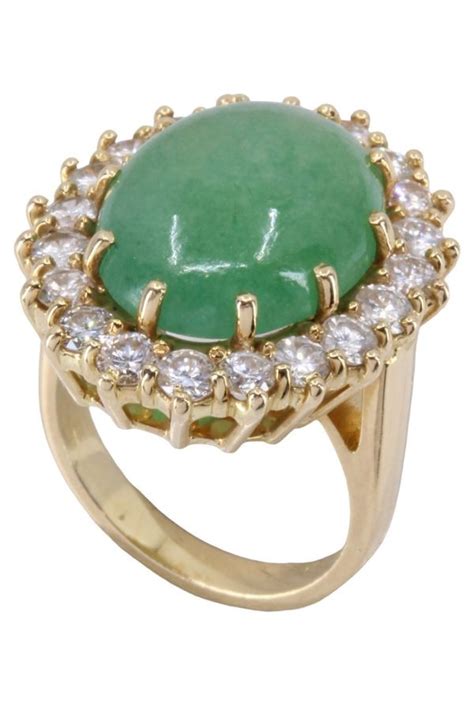 Bague Pompadour Jade Diamants Or K Occasion