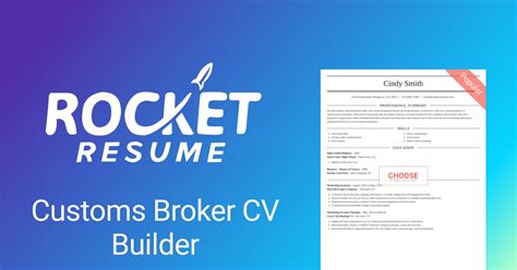 Customs Broker Cv Builder Rocket Resume