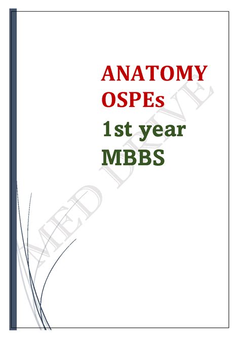 Solution Anatomy Ospe 1st Year Studypool