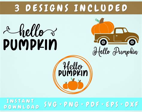 Hello Pumpkin Svg Cut Files For Cricut Silhouette By