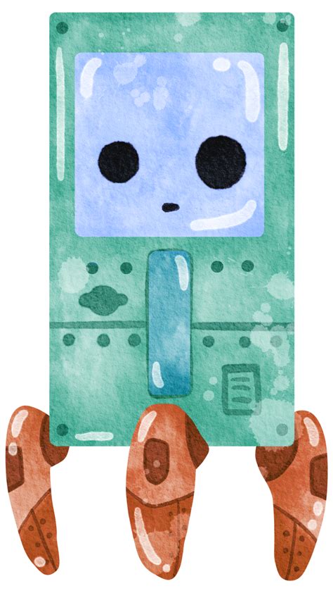 Cute Robot Hand Paint Watercolor 13181355 Png