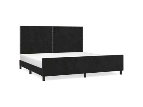 Supersleep tête de lit inclus cadre de lit noir 200x200cm velours