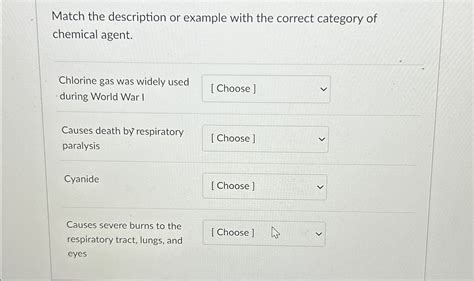 Solved Match The Description Or Example With The Correct Chegg