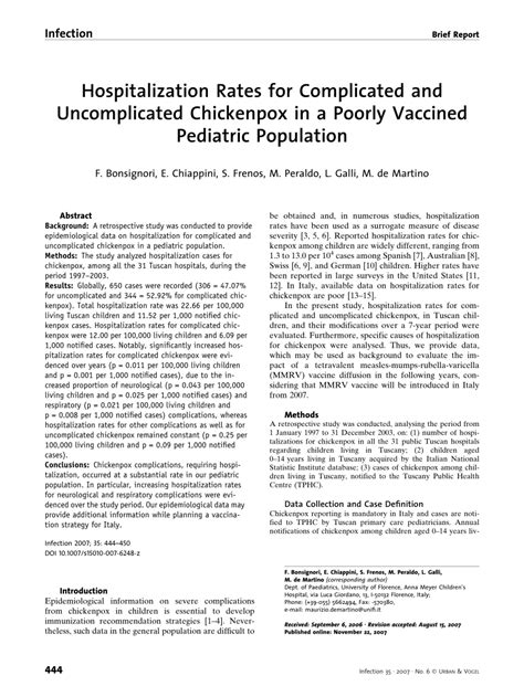 (PDF) Hospitalization Rates for Complicated and Uncomplicated Chickenpox in a Poorly Vaccined ...