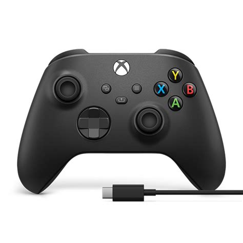 Controle Sem Fio Xbox Series E Pc Carbon Black Com Cabo Usb C 1v8