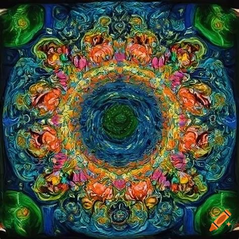 Vibrant And Energetic Mandala Painting By Vincent Van Gogh On Craiyon