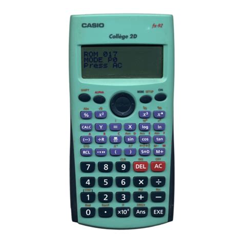 CASIO FX 92 MODE D EMPLOI Télécharger le Pdf ManualsLib