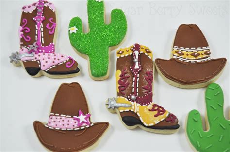 Cactus Cowboy And Cowgirl Hat And Boots Sugar Cookies 1 Dozen