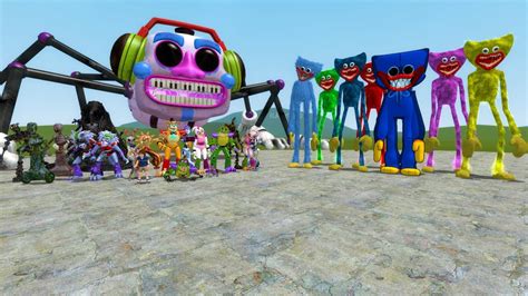 All Security Breach Animatronics Vs Huggy Wuggys Garrys Mod Sandbox Poppy Playtime Vs Fnaf