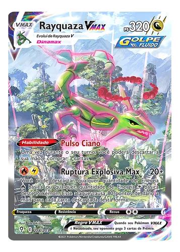 Carta Pokémon Rayquaza Vmax Arte Alternada Céus Em Evolução