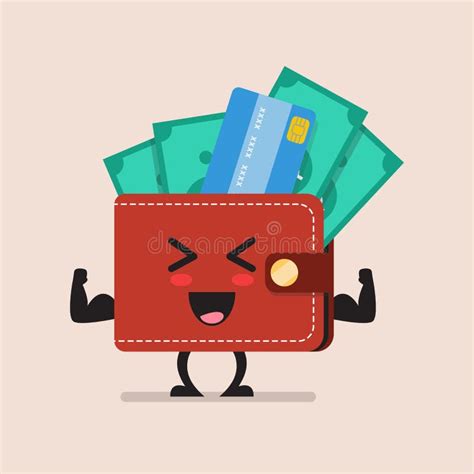 Wallet character emoji set stock vector. Illustration of income - 89419442