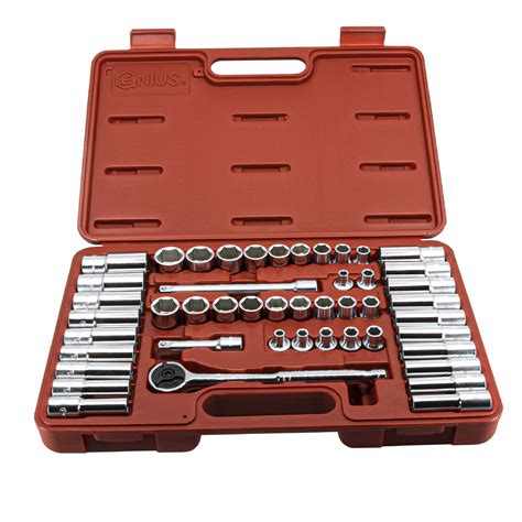 Genius Tools Pc Dr Metric Sae Deep Hand Socket Set