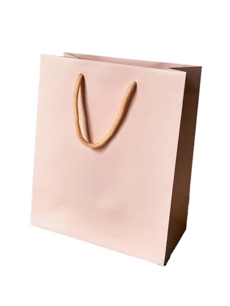 Small White Matt Laminated Paper Bags With Rope Handles