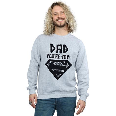 Dc Comics Superman Super Dad Grigio Abbigliamento Felpe Uomo