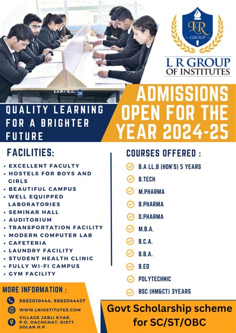 Admissions Open At Lr Group Of Institutes Lr Group