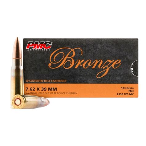 PMC Bronze 7 6239 FMJ 123 Gr 20 Rd Rifle Ammo SLS Inc