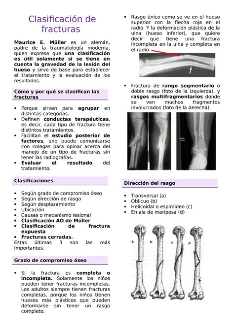 C02 Clasificación De Fracturas Y Fracturas Expuestas Clasificación De Fracturas Maurice E