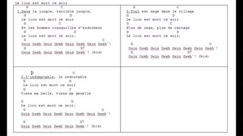 Chanson Le Lion est Mort Ce Soir 5ème Musique