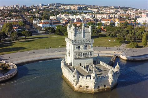 Vista Aerea Della Torre Di Belem Torre De Belem A Lisbona Portogallo