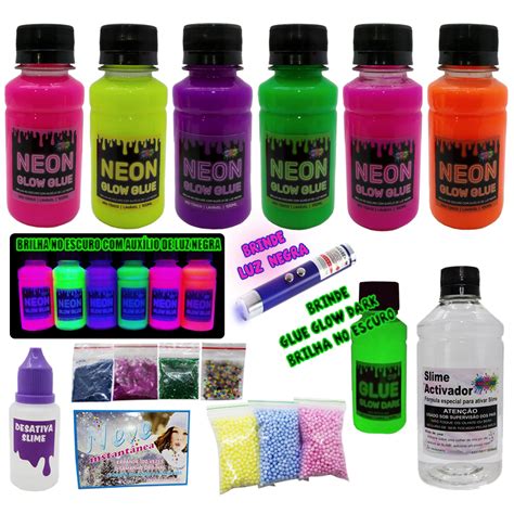 Kit Completo Para Fazer Slime Colas Neon Novidade Shopee Brasil