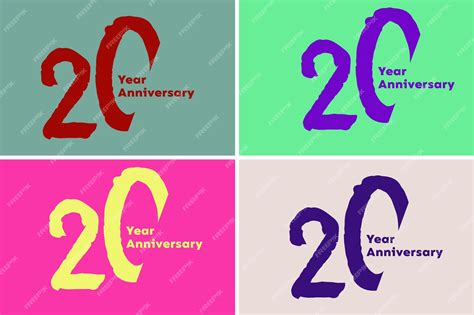 Premium Vector 20 Years Anniversary Celebration Template Design Vector Illustration