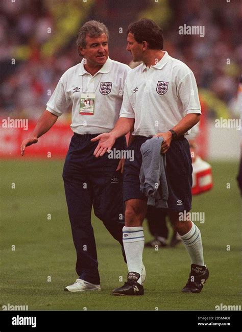 England S Manager Terry Venables And Assistant Bryan Robson Walk Off