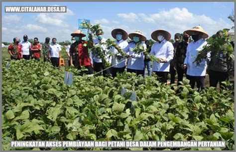 Peningkatan Akses Pembiayaan Bagi Petani Desa Dalam Pengembangan