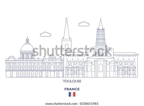 Toulouse Linear City Skyline France Stock Vector (Royalty Free) 1038651481