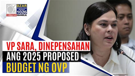 SonshineNewsBlast VP Sara Dinepensahan Ang 2025 Proposed Budget Ng