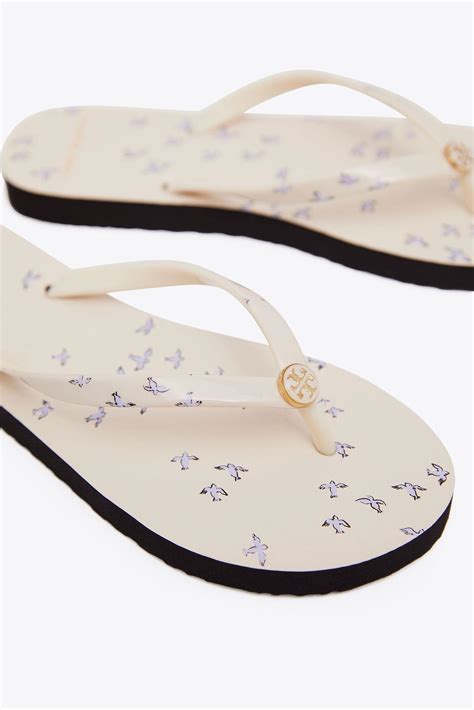 Tory Burch Slim Flip Flops In White Lyst