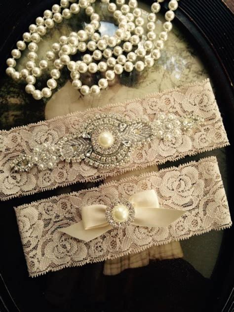 Wedding Garter Garter Garters Champagne Rhinestone Garter Blush