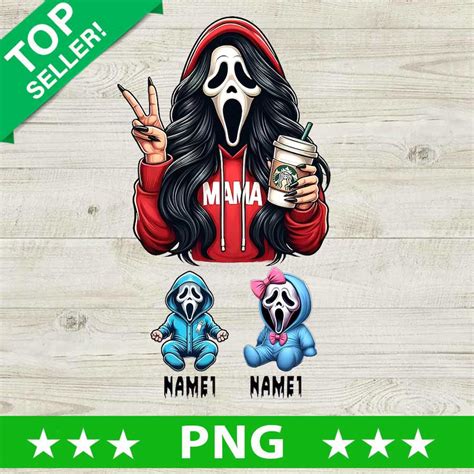 Scream Ghostface mama PNG, Scream Ghostface Sublimation transfer PNG, Ghostface Mama of Two ...