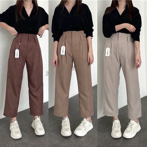 Jual ELLEANO Jiya Pants Celana Petite Celana Panjang Kulot Wanita