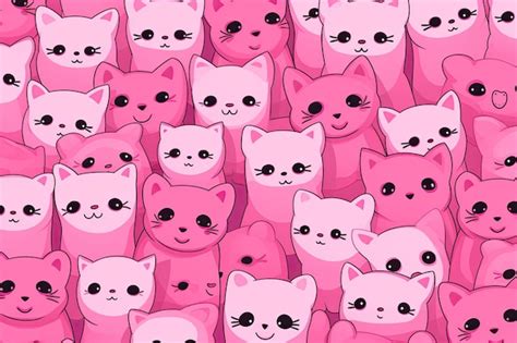 Premium AI Image | A cute pink meme cat cartoon pattern generative ai