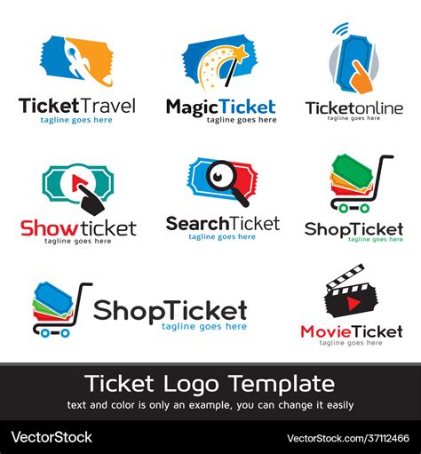 Ticket logo template Royalty Free Vector Image