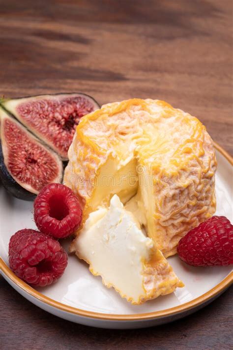 French Langres Soft Cows Crumbly Cheese With Washed Rind Structure Made