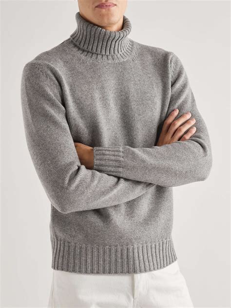 Gray Cashmere Rollneck Sweater Loro Piana Mr Porter