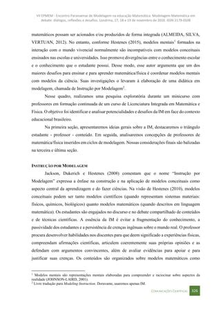 Instrução por modelagem modeling instruction percepções docentes PDF