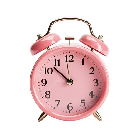 Pink Color Classic Alarm Clock Clock Alarm 3d Png Transparent Image